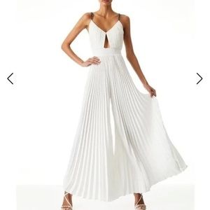 Alice and Olivia white Gloria jumpsuit.